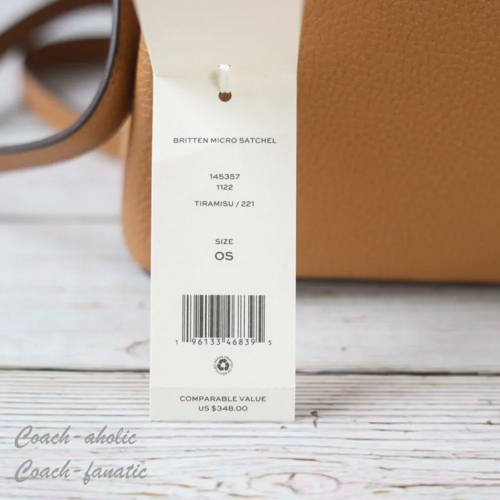 NWT Tory Burch Britten Micro Satchel Leather Crossbody in Tiramisu - Picture 8 of 11